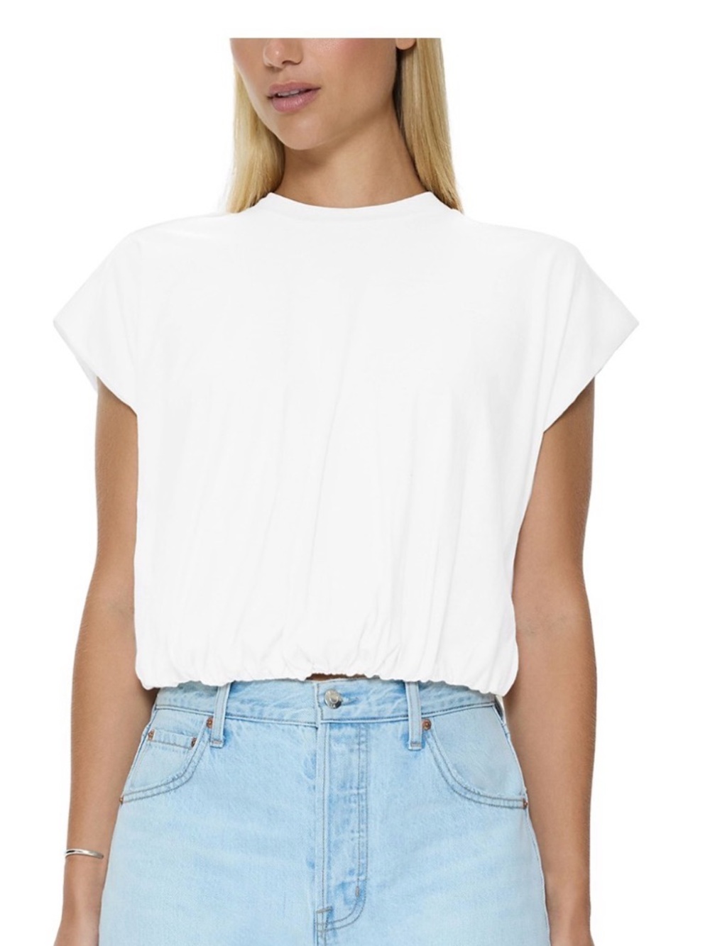 pistola White Short Sleeve Cropped Tee